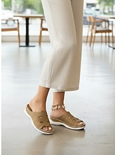 economico Infradito scivolosi-sandali rossi da donna con design cut-out, suola comoda e stile casual per l'uso estivo e le uscite quotidiane