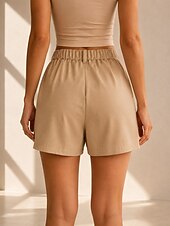 billige Bermuda-shorts-Dame Cargoshorts Burmuda shorts Grunnleggende Kort Høy Midje عادي Komfort Uelastisk Daglig Kakifarget Sommer Vår Høst Normal
