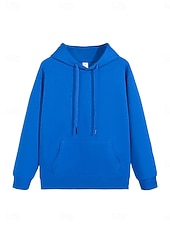 economico Felpe Semplici-Per donna Pullover Felpe con cappuccio Semplice Casual Manica Lunga Con Cappuccio Top Regolari Blu Nero Grigio Autunno