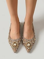 preiswerte Ballerinas für Damen-Glitzernde Strass-Slingback-Ballerinas für Damen – luxuriöse, mit Kristallen besetzte Brautschuhe mit spitzer Zehenpartie für Abendveranstaltungen und Galadinner &amp;Abend im Resort