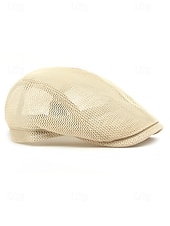 preiswerte Herrenhüte-Herren-Baskenmütze aus Polyester-Mesh, atmungsaktive, verstellbare Schirmmütze in verschiedenen Farben für Outdoor-Aktivitäten wie Angeln, Reisen, Urlaub und den Alltag.
