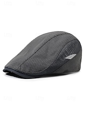 cheap Men's Hats-Men's Mesh Beret Hat - Breathable Polyester Ivy Cabbie Cap with Adjustable Buckle, Multiple Colors, Lightweight Newsboy Flat Cap for Summer Travel, Outdoor Activities &amp; Daily Casual Wear
