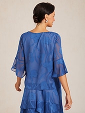 economico Bluse Eleganti-Per donna Camicia di Pizzo Blusa Top Eleganti Top in chiffon Orlo asimmetrico Tinta unica Floreale Grafico Elegante Essenziale Casual Mezza Manica Manica a Volant Scollo a Barca Quotidiano Lavoro