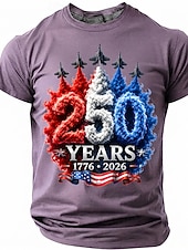 cheap Patriotic 250 T-shirts-Men's 250th Anniversary Patriotic American Flag 1776 2026 Graphic T Shirt Short Sleeve Crew Neck Summer Street Top