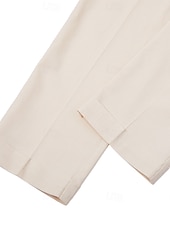 economico Giacche e Completi uomo-Pantaloni eleganti da uomo in lino, plissettati, vestibilità comoda – pantaloni estivi leggeri e casual, gamba larga e dritta, disponibili in marrone, blu navy e beige.