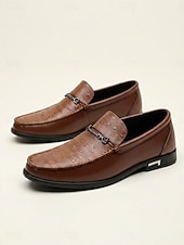 abordables Hombres-Mocasines marrones para hombre: zapatos casuales de vestir, suaves, ligeros y cómodos, ideales para veladas en resorts, cenas de vacaciones, fiestas en la playa y para un estilo elegante y sofisticado.