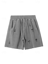 economico Pantaloncini casual-Per uomo Shorts Pantaloncini Estivi Pantaloncini casual Pantaloncini con lavaggio acido Tasca Elastico in vita Tinta unita Lavato Comodità Traspirante Lunghezza al ginocchio Casuale All'aperto