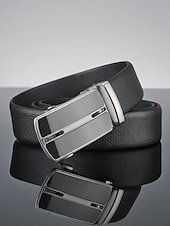 cheap Men's Belts-Men's Genuine Leather Ratchet Belt, Adjustable Dress Belt with Multiple Automatic Buckle Styles for Wedding Parties, Travel Vacation and Daily Casual Wear