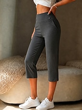 halpa Naisten leggingsit-Naisten Housut Mukavat leggingsit Vapaa-aika Urheilu Vasikka-Length Luonnollinen Tavallinen Sivutaskut Jaettu Mukava Hengittävä Jooga Rento / arki Valkoinen Khaki Musta Laivaston sininen Kevät Syksy