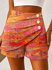 abordables Pantalones cortos gráficos-Mujer Chinos Pantalón corto Elegante Vacaciones Vintage Corto Alta cintura Graphic Mariposa Abstracto Multi capa Secado rápido Cómodo Transpirable Rígido Diario Exterior Vacaciones Azul Piscina