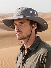 economico Cappelli da uomo-Cappello da sole da uomo per avventure all'aria aperta, con visiera regolabile, protezione UV, rete traspirante, ideale per viaggi, escursioni e pesca per uomini maturi.