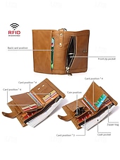 economico Portafogli-Portafoglio da uomo in vera pelle – organizer per carte, contanti e monete, design classico e resistente, ideale per lavoro e tempo libero, per l'uso quotidiano e i viaggi, disponibile in diversi