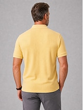 economico Polo Classico da Uomo-Polo da uomo a nido d'ape - casual, a coste, con colletto polo, maniche corte - gialla