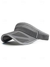 cheap Men's Hats-Men's Breathable Mesh Visor Cap Adjustable Sun Hat Lightweight Polyester Sports Golf Visor for Outdoor Fishing Running Tennis Beach Travel Summer UV Protection