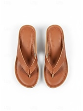 abordables Sandalias deslizantes-Chanclas de tacón para mujer: elegantes sandalias de tiras para verano, playa y ropa informal