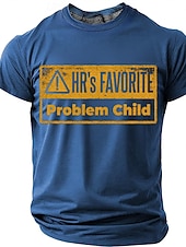 cheap Sarcasm Humor T-shirts-HR's Favorite Problem Child Human Resources Joke Office Humor Men's Funny Sarcastic Vintage T Shirt Graphic Crew Neck Short Sleeve Gift for Coworker Workplace Designer Clothing Apparel
