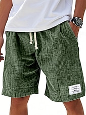 economico Classico-Per uomo Shorts Pantaloncini Estivi Shorts da Spiaggia Pantaloncini casual Coulisse Elastico in vita Tinta unica Comodità Lunghezza al ginocchio Quotidiano All'aperto Abbigliamento casual alla moda