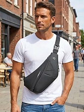 economico Borselli da uomo-Borsa a tracolla da uomo, in poliestere resistente e impermeabile con tracolla regolabile, design moderno e minimalista, ideale per gli spostamenti in città, i viaggi e l'uso quotidiano.
