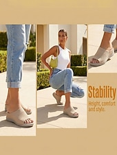 preiswerte Komfortsandalen-Damen-Sandalen mit Mandelfußgewölbestütze – offene Zehenpartie, weite Passform, Strickpantoffeln zum Hineinschlüpfen mit bequemer, gepolsterter Sohle, leichte Laufschuhe für geschwollene Füße,