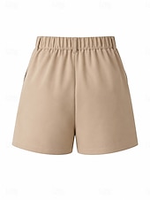 billige Bermuda-shorts-Dame Cargoshorts Burmuda shorts Grunnleggende Kort Høy Midje عادي Komfort Uelastisk Daglig Kakifarget Sommer Vår Høst Normal