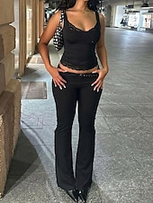  Mulheres Malha Íntima Tops de renda Renda Côr Sólida Férias Diário Sensual Sem Manga Sem Mangas Com Alças Tops curtos Casual Diário Preto Branco Verão Primavera