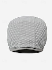 cheap Men's Hats-Men's Mesh Beret Hat - Breathable Polyester Ivy Cabbie Cap with Adjustable Buckle, Multiple Colors, Lightweight Newsboy Flat Cap for Summer Travel, Outdoor Activities &amp; Daily Casual Wear