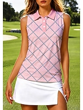 economico Camicia Donna-Per donna A quadri Top Maglietta sportiva Polo da golf Canotta Senza Maniche Floreale Bottoni UPF50+ Resistente ai Raggi UV Alta elasticità Traspirante Pallavolo Tennis Golf Colletto Collo ripiegato