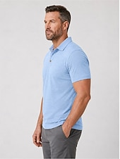 abordables Polo Classique pour Hommes-Polo en lin pour homme - manches courtes - noir, vert, bleu clair