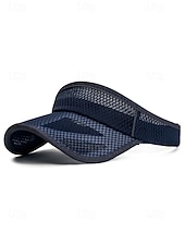 cheap Men's Hats-Men's Breathable Mesh Visor Cap Adjustable Sun Hat Lightweight Polyester Sports Golf Visor for Outdoor Fishing Running Tennis Beach Travel Summer UV Protection