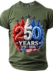 cheap Patriotic 250 T-shirts-Men's 250th Anniversary Patriotic American Flag 1776 2026 Graphic T Shirt Short Sleeve Crew Neck Summer Street Top