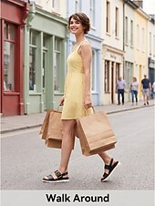 economico Sandali Comodi-Sandali comodi da donna neri con supporto per l'arco plantare - sandali leggeri con cinturino e fibbia, comodi per tutto il giorno, con suola antiscivolo, ideali per camminare e viaggiare.