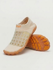 voordelige Vrouwen-Damesblauwe mesh waterschoenen met stippen – ademende, elastische gebreide, sneldrogende instapsneakers met een flexibele antislipzool voor strand, zwemmen, surfen en yoga. &amp; reis