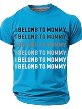  Cămașă bărbătească „I belong to mommy” cu imprimeu amuzant cu litere în gradient, croială regulată, cadou de familie, zi de zi, casual, verde, haine de designer, s, m, l, xl, xxl, xxxl