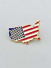  Women's USA Independence Day Alloy Pins Set – Multi-Style Patriotic Pins, Stars, Flags, Heart, Map, 7.4 Designs for Holiday, Party, and Festival Wear