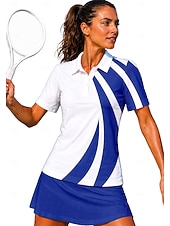 economico Camicia Donna-Per donna Geometrico Maglietta sportiva Polo da golf Maglia da tennis Maglietta da tennis Manica Corta Floreale Bottoni UPF50+ Resistente ai Raggi UV Alta elasticità Traspirante Pallavolo Tennis Golf