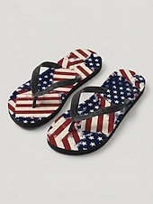 ieftine Pantofi de damă-Șlapi patriotici pentru femei cu steagul american – sandale ușoare de plajă pentru Ziua Independenței, sărbătoarea SUA, vacanță la plajă &amp;călătorii de vară