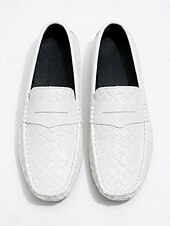 baratos Homens-Mocassins masculinos brancos estilo penny loaf - sapatos leves e macios, fáceis de calçar - calçado refinado para noites de resort, jantares de férias, encontros na praia e um estilo elegante e descontraído.