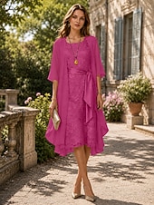 voordelige moeders wikkels-Effen Sjaals Jas Jacket Vrouwen Wrap Moeder's Bruiloft Gast Wraps Dames Elegante Halve Mouw Chiffon Wraps Met Effen Kleur Voor Avondfeest Lente  Herfst dress to impress
