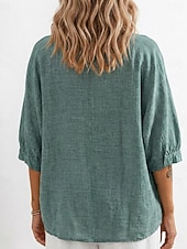 cheap Plain tee-Women's T Shirt Tee Top Solid Color Vintage Stylish Casual Half Sleeve Crew Neck Regular Tops Daily Going out Vacation Wear Blue Pink Purple Green Summer Spring