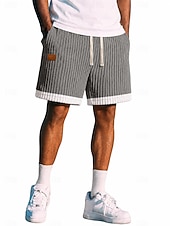 cheap Casual Shorts-Men's Shorts Casual Shorts Corduroy Shorts Pocket Elastic Waist Ribbed Plain Striped Comfort Breathable Above Knee Casual Outdoor Beach Vacation Fashion Khaki Navy Blue Stretchy