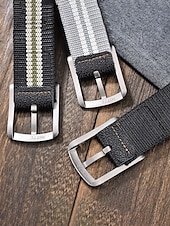 voordelige Herenriemen-Stevige, verstelbare herenriem van polyester met gesp, duurzame riem in meerdere kleuren, ideaal voor strandvakantie of dagelijks gebruik. &amp;outdoor sportkleding
