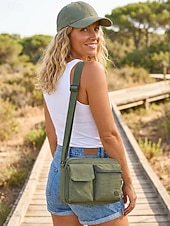 economico Borse a Tracolla-Borsa a tracolla da donna in nylon impermeabile, borsa da viaggio capiente e multicolore con molteplici tasche, tracolla regolabile, ideale per le vacanze e per tutti i giorni. &amp;sport all'aria aperta