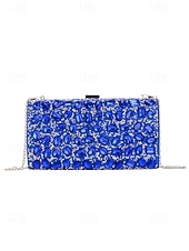 preiswerte Clutches &amp; Taschen für die Abendgarderobe-Luxuriöse Damen-Abendclutch mit Strasssteinen, goldfarbene, kristallverzierte Handtasche mit festem Rahmen und Kettenriemen für formelle Hochzeiten, Cocktailpartys und Galaveranstaltungen