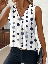 cheap Graphic Tank-Women's Tank Top Graphic Geometric Abstract Elegant Vintage Stylish Sleeveless V Neck Crop Tops Beach Wedding Casual Daily Blue White / Black White Light Green Brown Summer Spring