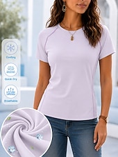  Women's Moisture Wicking Quick Drying T Shirt Tee Top Elegant Stylish Classic Short Sleeve Crew Neck Round Neck Regular Tops Casual Gym Sports Blue Black White Purple Summer Spring
