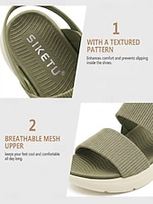cheap Comfort Sandals-Women's Green Arch Support Comfort Sandals – Adjustable Hook &amp; Loop Walking Sandals with Shock Absorbing Sole for Casual Walking, Travel &amp; All-day Comfort