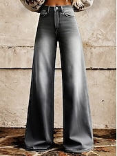 cheap Bottoms-Retro Vintage Boho 1970s Pants Wide Legged Pants Hippie Disco High Waist Floral Faux Jeans Style Fancy Dress Women's Halloween Carnival Music Festival Pride Parade Retro Theme Party Adults' Pants