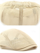 preiswerte Herrenhüte-Herren-Baskenmütze aus Polyester-Mesh, atmungsaktive, verstellbare Schirmmütze in verschiedenen Farben für Outdoor-Aktivitäten wie Angeln, Reisen, Urlaub und den Alltag.