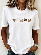  Women's T Shirt Print Graphic Fashion Stylish Classic Short Sleeve Crew Neck Round Neck Regular Tops Casual Daily Sports Blue White Red Green Summer Spring