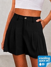 billiga Bermudashorts-Dam Avkylande Snabbtorkande Burmuda Shorts Elegant Ledigt Kort Hög midja Ledigt Dagligen Hem Svart Vit Militärgrön Aprikos Sommar